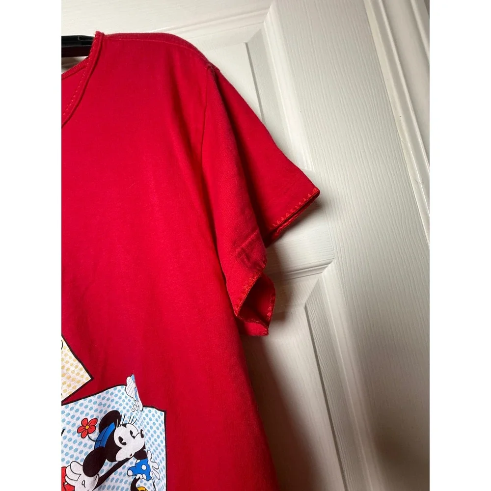 Disney Store Minnie Mouse Red Comic Strip Nightgown Sleep Shirt Womens L/XL - Picture 7 of 8
